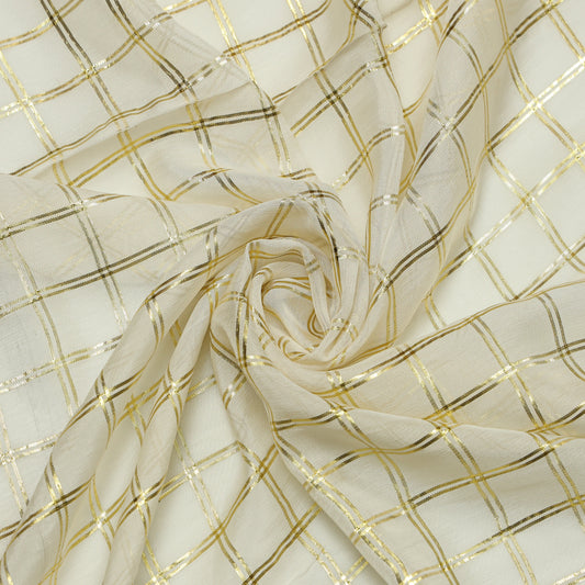 Viscose Chiffon Gold Checkers - VC0620003