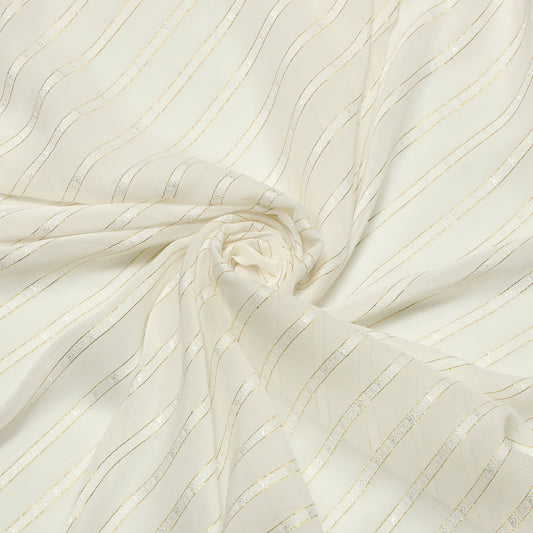 Viscose Chiffon Satin Snow Stripe #4 - VC0010033