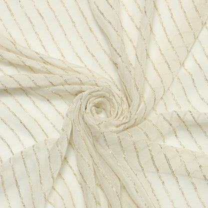 Viscose Chiffon Pale Gold Bouclé Rail - VC0010044