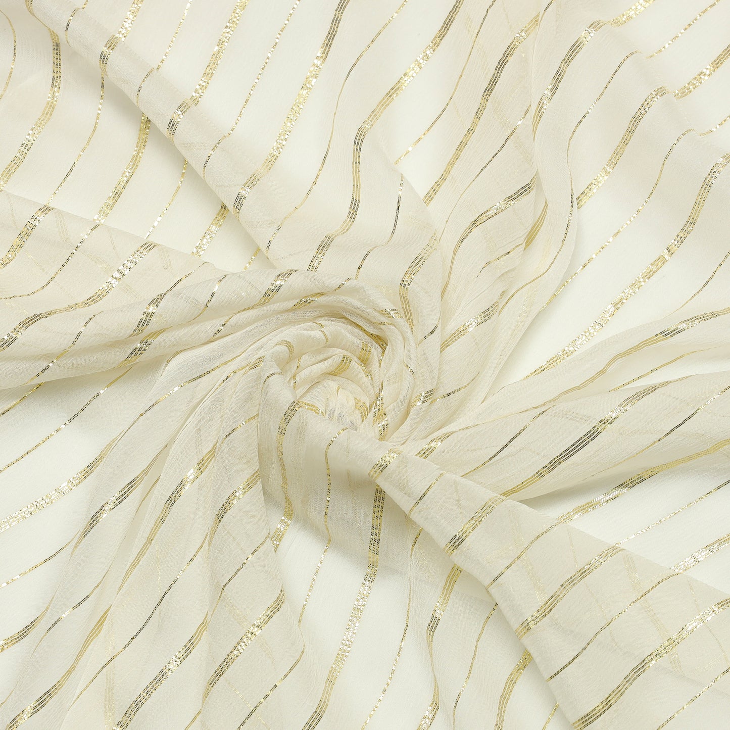 Viscose Chiffon Monroe Stripes Gold - VC0010058