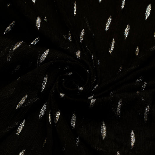 Viscose Chiffon Black Dyed Silver-Gun Metal Long Island - VC0030022