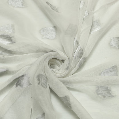 Viscose Chiffon Silver Leaves - VC0040010