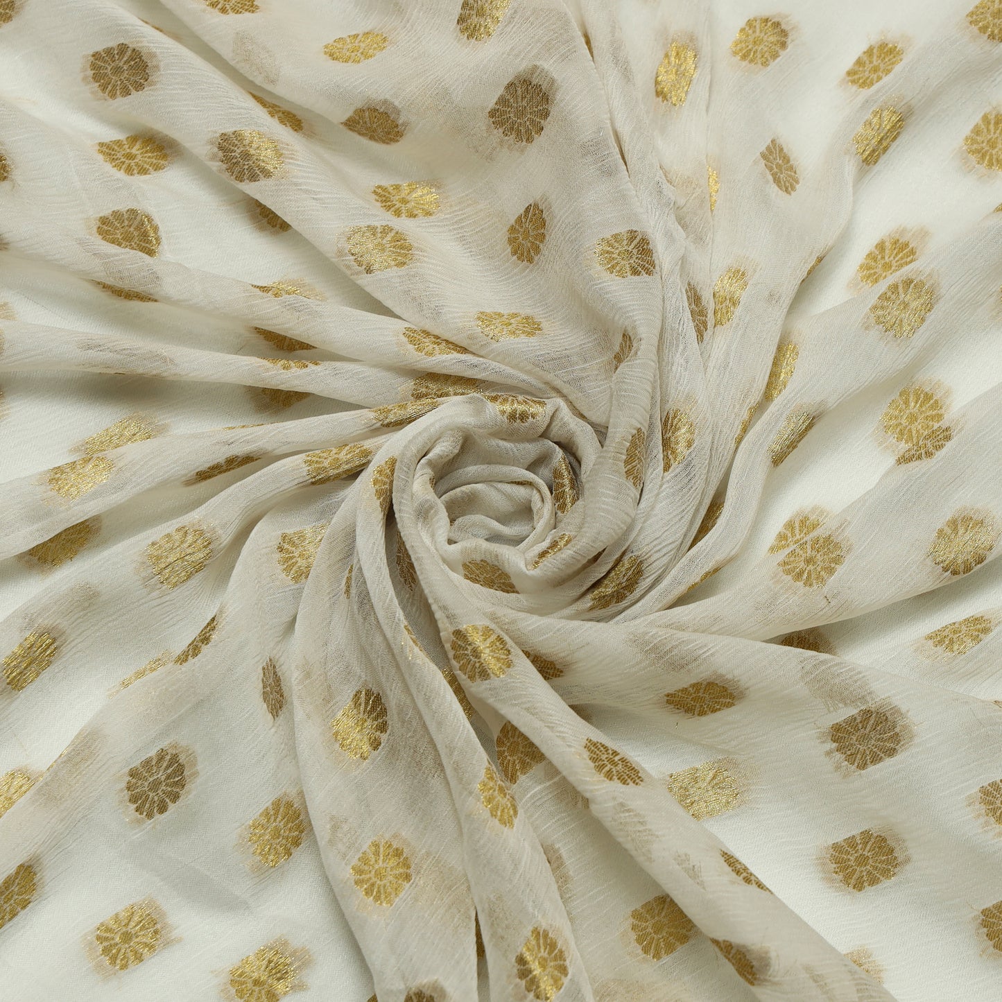 Viscose Chiffon Gold Floral Harmony - VC0040014