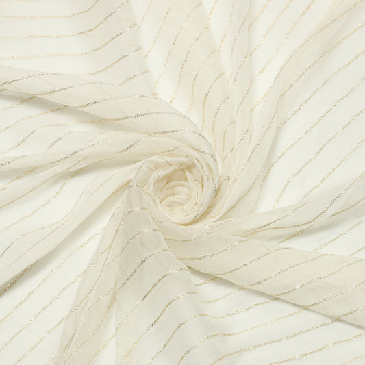 Viscose Chiffon Gold Broad Rail - VC0110043