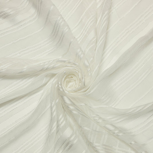 Viscose Chiffon Satin Snow Stripe #3 - VC0610027