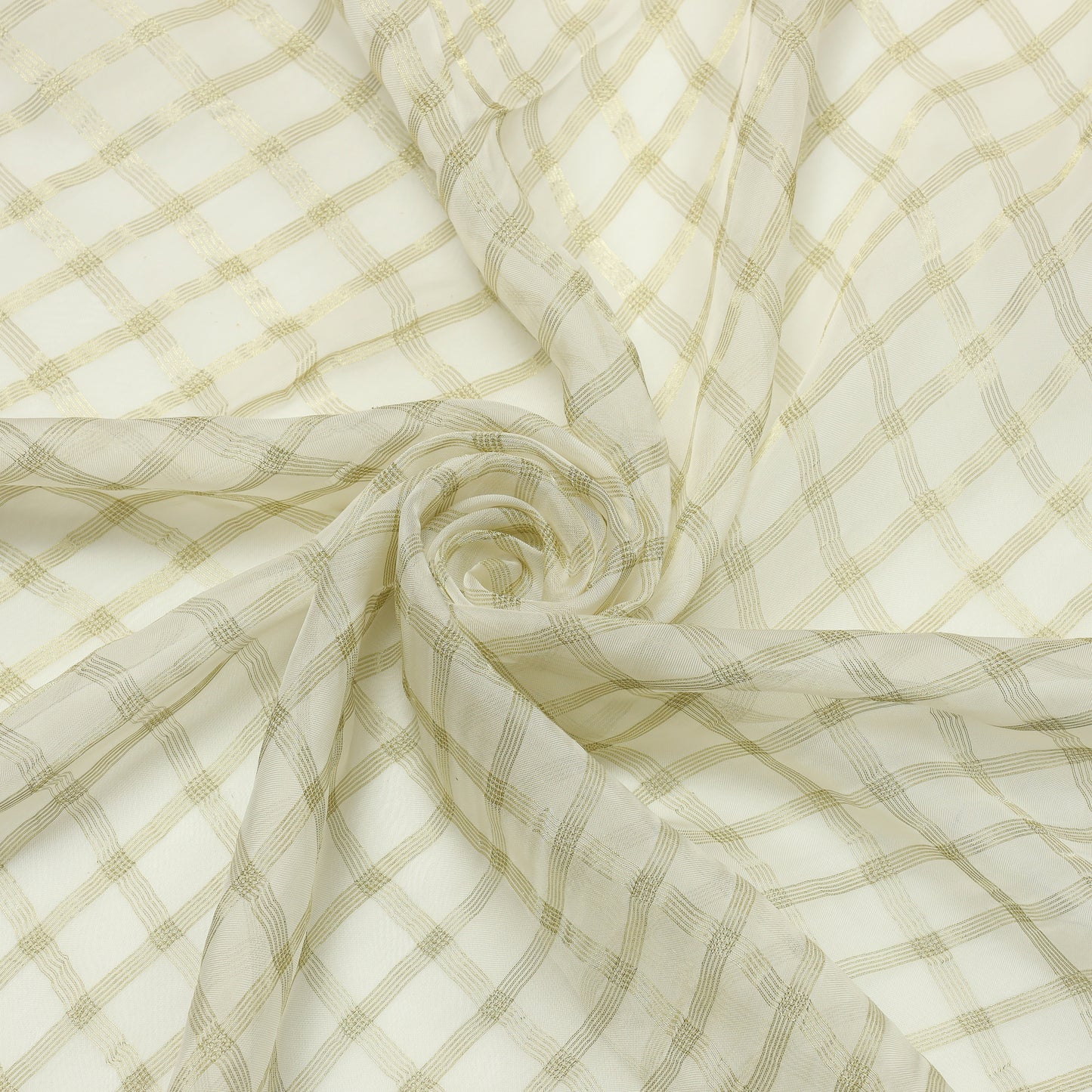 Viscose Georgette Pale Gold Check - VG0020002