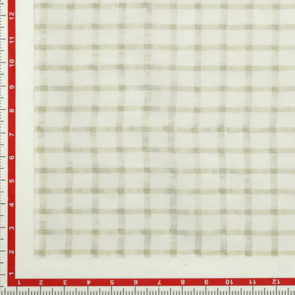 Viscose Georgette Pale Gold Check - VG0020002