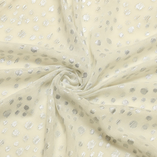 Viscose Georgette Uneven Silver Polka - VG0030008