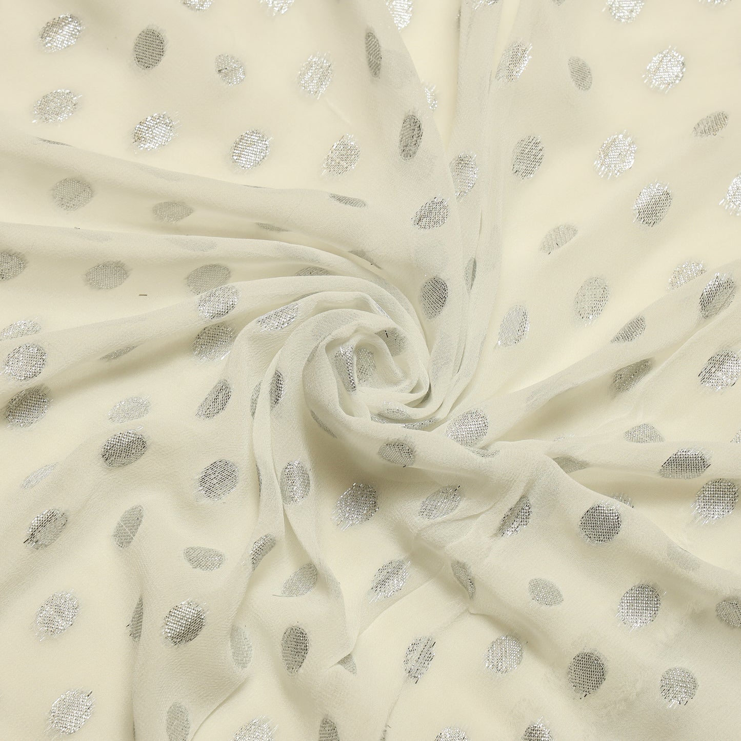 Viscose Georgette Big Polka Silver - VG0130003