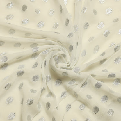 Viscose Georgette Big Polka Silver - VG0130003