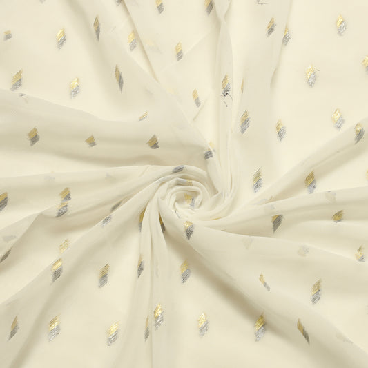 Viscose Georgette Gold and Silver Barfi - VG0230036