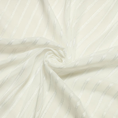 Viscose Georgette Satin Silver Stripe - VG0430001