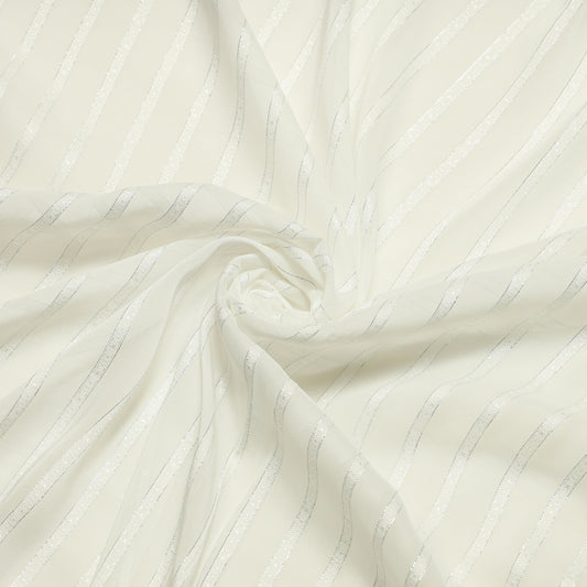 Viscose Georgette Satin Silver Stripe - VG0430001