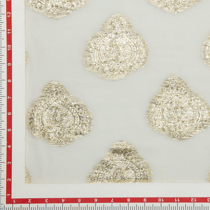 Viscose Georgette Big Gold Paisley - VG0140099
