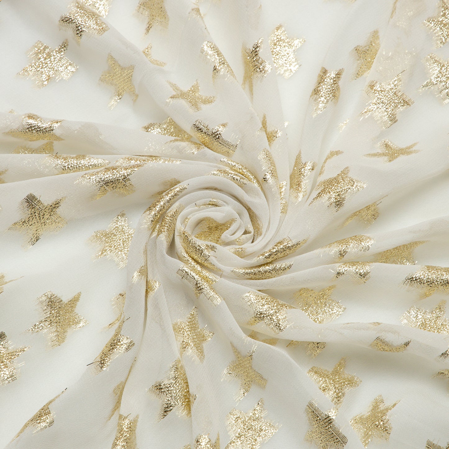 Viscose Georgette Gold Super Stars - VP1440125