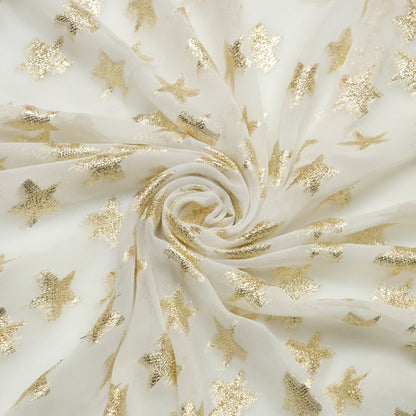 Viscose Georgette Gold Super Stars - VP1440125